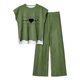 thumbnail image 1 of Pantalones Casuales sin Mangas Impresos con Cuello Redondo Conjunto Superior, Pantalones Ligeros Mujeres para Primavera Verano, 1 of 2