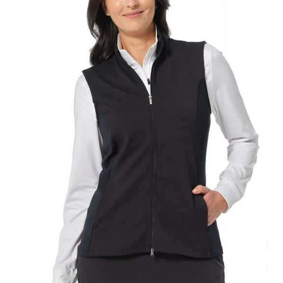 Greg Norman Women's Size Large (12-14) Ribbed Vest, Black
