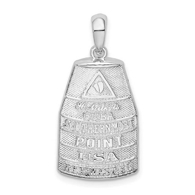Quality Gold QC9920 Sterling Silver Polished Large Key West USA Pendant