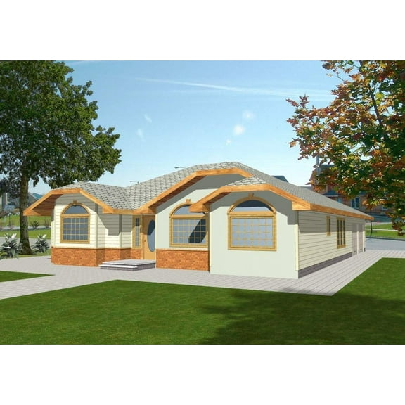 001-3025: English cottage European 3 Bed, 2 Bath Luxury Home Plan, 1568 Sq Ft: Full Blueprints with License to Build by Home Plan Marketplace - Lesuto