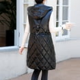 thumbnail image 4 of Miluxas Women Long Vest Solid Color Sleeveless Hood Winter Vest Outwear Black 6(M), 4 of 7
