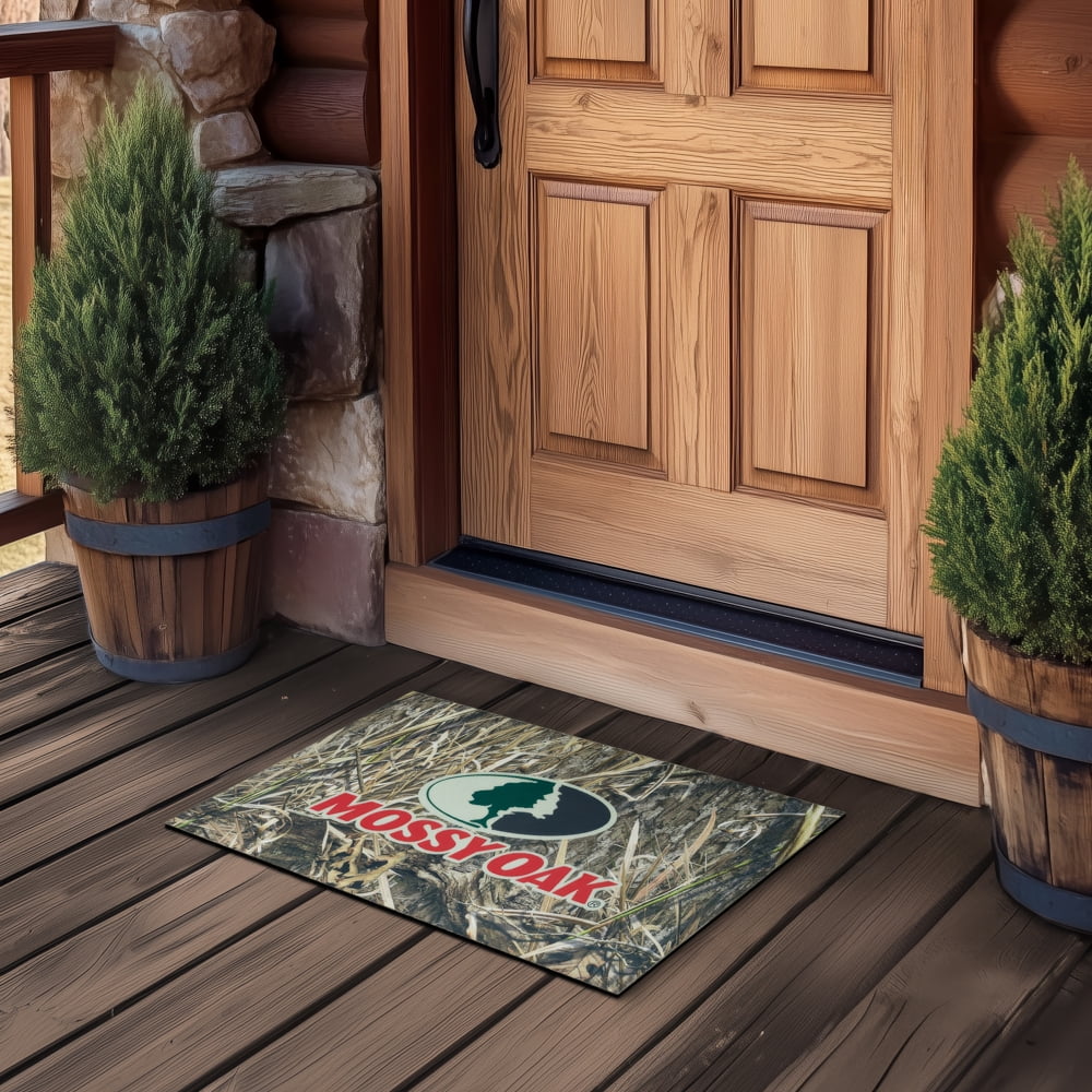 Mossy Oak Shadow Grass Habitat Rubber Indoor Outdoor Waterproof Non-Slip Camo Doormat Brown, 18" x 30"
