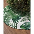 thumbnail image 2 of Green Palm Leaves Botanical Christmas Tree Skirt 48 Inches Large Christmas Skirt Tree, Summer Tropical Plants Tree Skirt Christmas Decorations for Fireplace Party Holidays Indoor Outdoor, 2 of 7