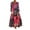 Red, variant on Vintage Renaissance Outfits Women Plus Size Print Daily Casual Long Sleeve Bohemian V Neck Maxi Dres
