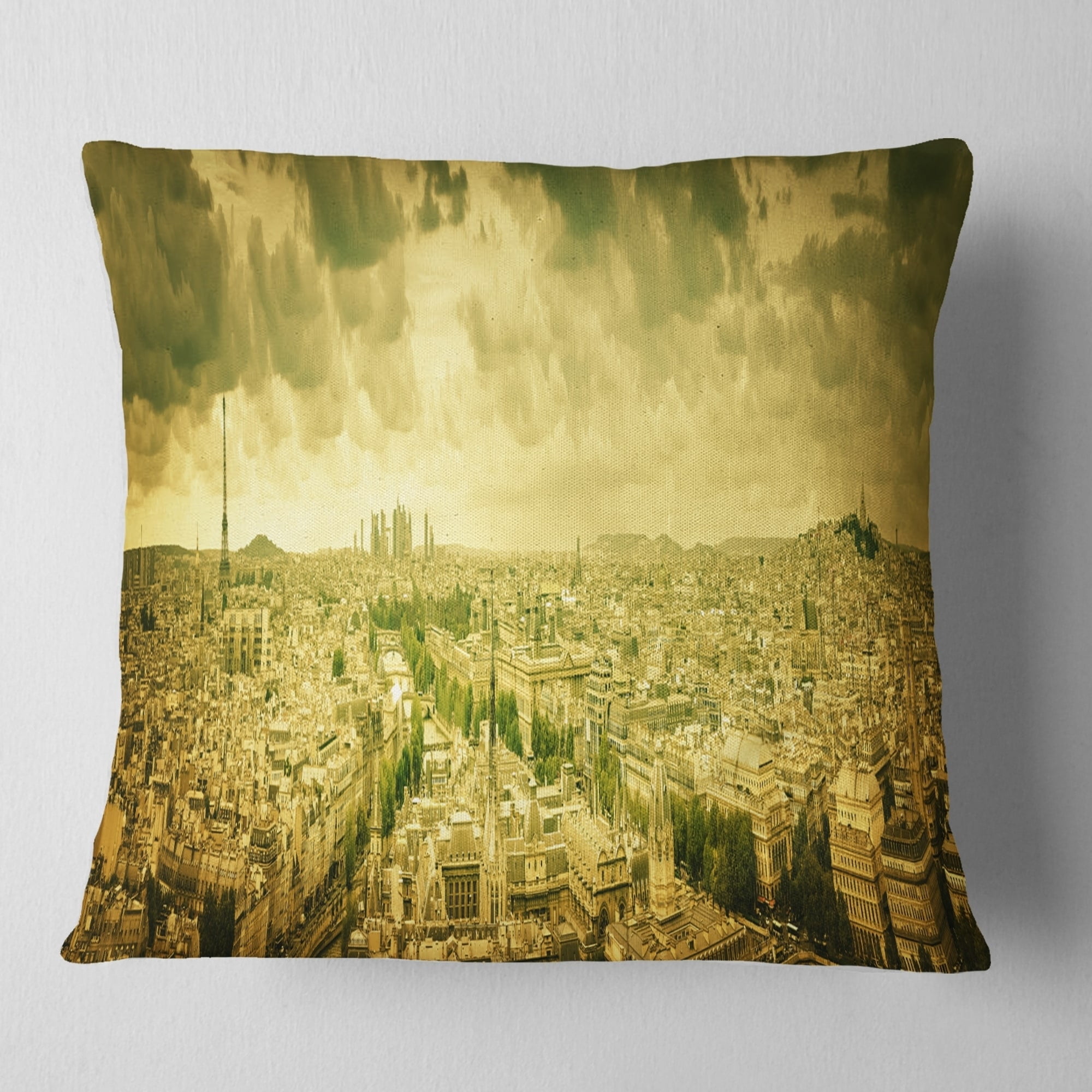 Design Art Designart Paris Panorama With Scenic Sky Skyline Photography Throw Pillow Walmart Com
