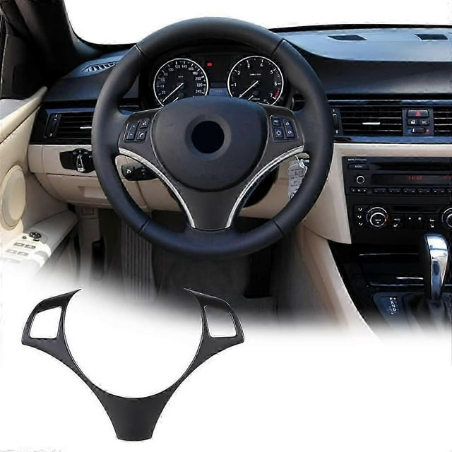 Matte Black Car Steering Wheel Decoration Frame Trim for BMW 1 3 Series E82 E87 E90 E92 E93 Steering Wheel Button Frame Cover for BMW X1 E84
