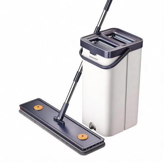 Joybos 15.75" Mop and Bucket with Wringer Set for Floor Cleaning, Wet and Dry Use, Window Wall Cleaner with 2 Washable Microfiber Pads