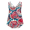 thumbnail image 7 of Lindreshi Tank Tops for Women 2024 Loose Fit 2024 Women's Spring and Summer New Tank Eyelet Embroidery Scoop Neck Fashion Independence Day Print Casual Fashion Top Blouse, 7 of 7