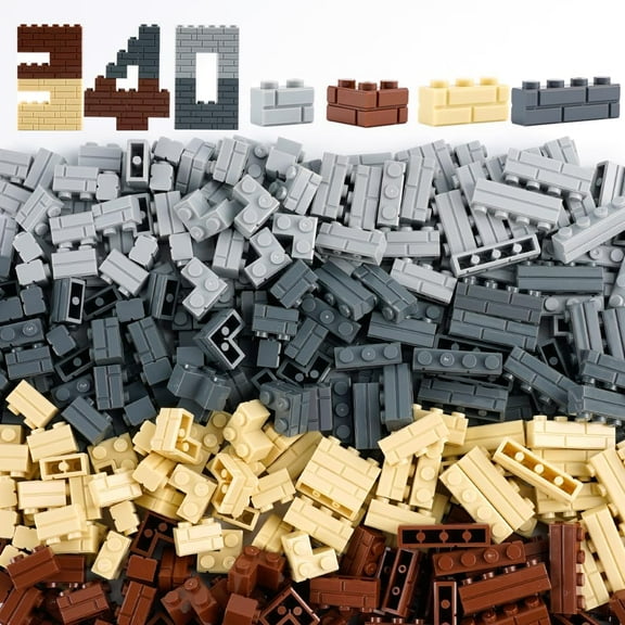 Wall Classic Bricks Parts and Pieces: 340 PCS Masonry Profile Accessories Building Block Sets