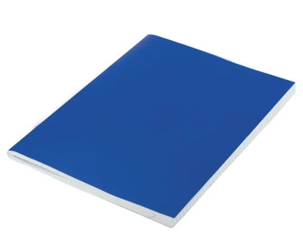 Poly Pocket Notebook 24x32 with inside Pocket and 3 Flaps on the back Cover, Blue Color