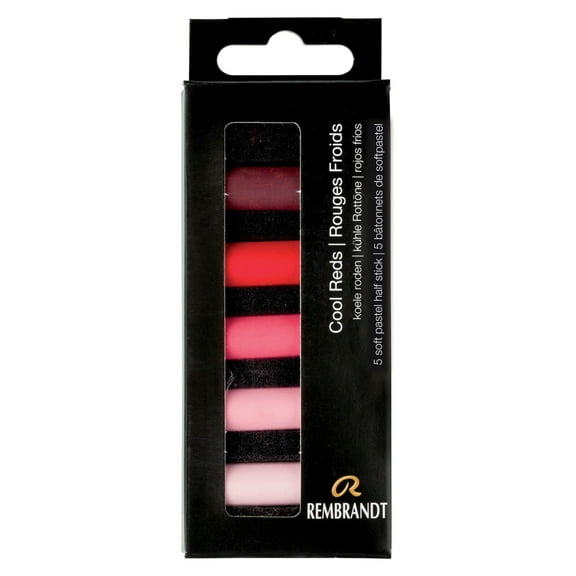 Rembrandt Soft Pastel Set, Half-Stick, 5-Colors, Cool Reds