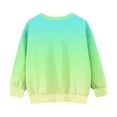 thumbnail image 3 of Spazoro Toddler Girls Swearshirts, Fall Winter with Pockets Crew Neck Gradient Color Casual Pullover Tops for Girls Mint Green Size 11 T, 3 of 6