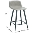 thumbnail image 3 of SAFAVIEH Asena Square Low Back Counter Stool, Grey/Black, 3 of 12