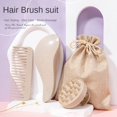 thumbnail image 2 of Wheat Straw Hair Comb Set 5 Piece Styling Massage Brush For Straight Curly Hair, 2 of 7
