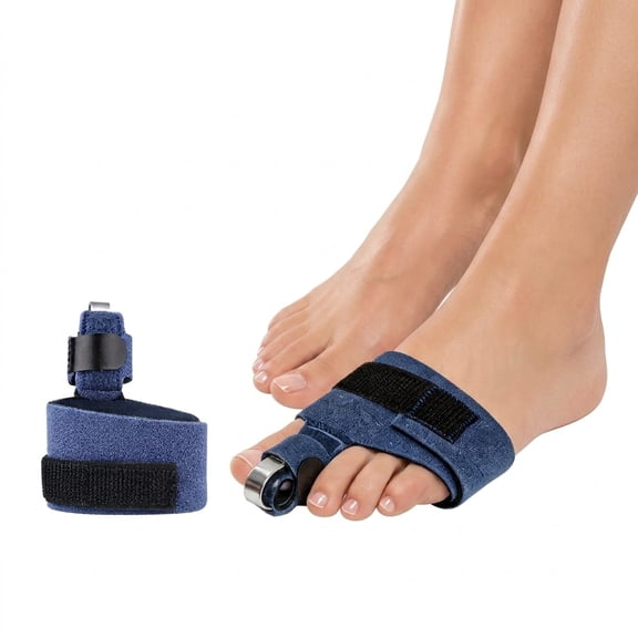 Bunion Corrector Toe Separator Splint for Hallux Valgus Alignment Adjustable Big Toe Straightener with Removable Aluminum Bars & Soft Breathable Lining