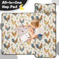 thumbnail image 4 of Rooster and Flower White Pattern Teens Toddler Nap Mat with Pillow, Sleeping Mat Bag for Preschool Daycare 51"x22", 4 of 6