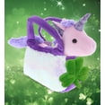 thumbnail image 4 of DolliBu Purple Unicorn – Purse Pet Carrier Animal with Green Plush Shamrock, Cute Green Shamrock Plush, St Patricks Day Stuffed Animal Unicorn, Good Luck St Patricks Day Toys for Kids, Baby - 9 Inch, 4 of 7