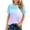 Light Blue, variant on MEICHEN Women's Round Neck Short Sleeved T Shirt Loose Fashionable Casual Printed Top Summer Trendy Clothing for Women