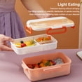 thumbnail image 2 of Bewildely Fiambrera Compartimentos portátiles 4 hebillas Oficina Adultos Contenedor de almacenamiento de alimentos Tapa lavable de plástico Cocina y Comedor Violeta, 2 of 6