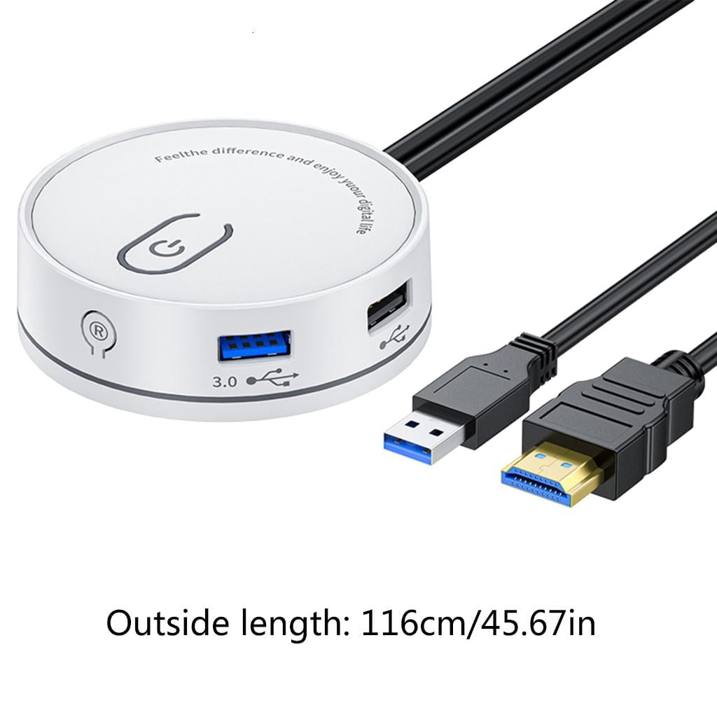 HONCLL External Desktop Power Control Switching with USB Hub and 3.5mm Auditory Port