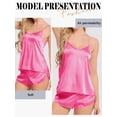 thumbnail image 6 of STARVNC Women V Neck Open Back Sleeveless Two-Piece Pajama Set, 6 of 7