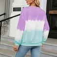 thumbnail image 4 of gbyLJF Women's Oversized Crew Neck Tie Dye Sweatshirts with No Hood Plus Size Casual Color Block Pullover Tops Hot Pink S, 4 of 7