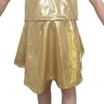 thumbnail image 4 of DGQPLPD Girls Flared Pleated Performance Tutu Dance Skirt with Elastic Waistband for Stage and Practice Gold 18-24 Months, 4 of 4