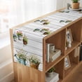 thumbnail image 6 of Table Runners 72 Inches Long Dress Scarves, Spring Daisy Farmhouse Kitchen/Dining Table Runner, Coffee Tablerunners, Country Botanical Floral Wooden Grain 18x72 Inch, 6 of 9