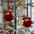 thumbnail image 4 of Christmas Ball Ornament, Delicate Red Ball with Pine Cones and Berries, Hanging Decoration for Xmas Tree, 4 of 6