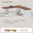 thumbnail image 2 of L Shaped Desk with 4 Drawers and Storage Cabinet, Corner Computer Desk for Home Office, Executive Desk, 2 of 8