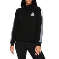 Reebok Women's Half Zip Color Block Fleece Turtleneck Sweathshirt