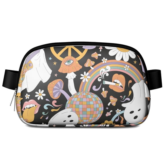 Sac Ceinture Design Champignon Forêt Conte de Fées – Sac Banane Imperméable et Léger avec Esthétique Fantaisie pour Randonnée, Voyage et Événements