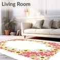 thumbnail image 2 of ODIKA 4'x6' Machine Washable Non-Slip Area Rug, Sweet Cottage Blossom Decorative with Spring Motifs High Traffic Rug, Pink, 507300, 2 of 7