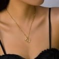 thumbnail image 6 of VOLALO Jewelry Initial Pendant Necklace for Men Womens, 14K Gold Plated Heart Letter Capital Necklace Alphabets from A-Z Figaro Chain Necklace, 6 of 10