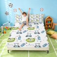 thumbnail image 3 of Manfei Boys Sports Bed Sheets, Golf Full Size Sheets, LightBlue Green White 4 Pieces(1 Flat Sheet, 1 Fitted Sheet and 2 Pillowcases), 3 of 6