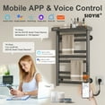 thumbnail image 3 of SIOYIE Smart Heated Towel Rack, 160W Wall-Mounted Electric Towel Warmer with Shelf, 8-Bar, Wi-Fi App Control, 1-24H Timer, 115℉-155℉, Low Carbon Steel, IPX5, Plug-in/Hardwired, Gray, 3 of 9