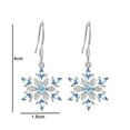 thumbnail image 4 of Opvise 1 Pair Women Earrings Hook Elegant Lightweight Women Fashion Snowflake Hook Earrings for Home Light Blue, 4 of 6
