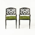 thumbnail image 1 of Charles Outdoor Cast Aluminum Dining Chair with Cushion, Set of 2, Shiny Copper, Olive, 1 of 7