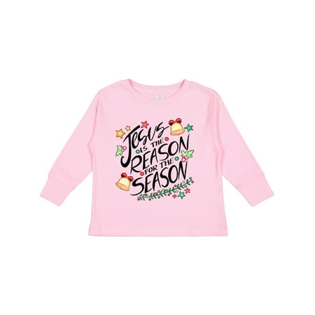 

Inktastic Jesus is the Reason for the Season Christmas Bells and Stars Gift Toddler Boy or Toddler Girl Long Sleeve T-Shirt