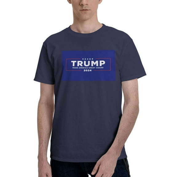 Yiaed Trump 2024 presidential Print Mens T-Shirt,Lightweight Cotton Tee, Crewneck T-Shirt For Men Basic Tee Shirt-Medium