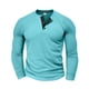 thumbnail image 1 of Camiseta informal de manga larga con cuello en V para hombre - Top liso de otoño-invierno, poliéster - Estilo moderno/dashiki - Ropa para el día a día/fiestas, 1 of 4