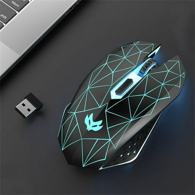 HLONK X5 Wireless Bluetooth Gaming Mouse Rechargeable LED Wireless Mouse Silent Optical Rainbow USB Computer Mice for Laptop PC