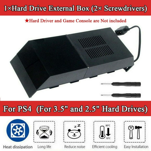 ALLTIMES Hard Drive External Box Enclosure for PS4 Compatible with 3.5" and 2.5" Hard Drives