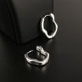 thumbnail image 7 of Lancharmed Silver Plated Cute Earrings for Womens,Irregular Geometric Hoops Earring Friend Gifts for Women, 7 of 7