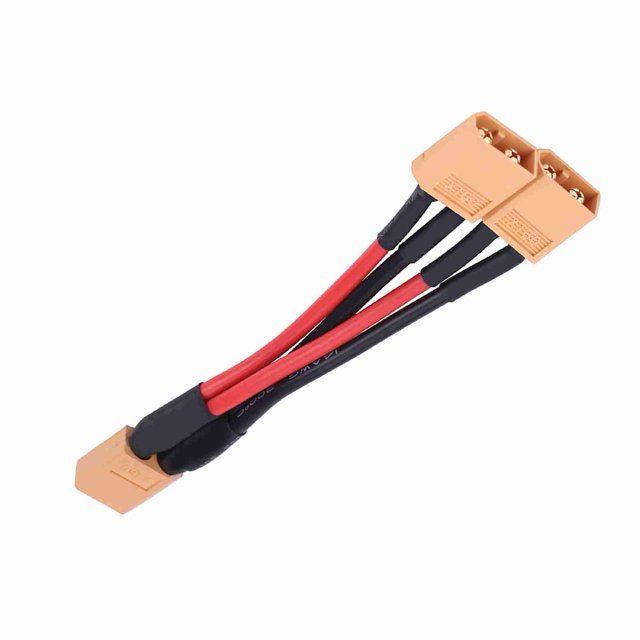 XT60 Parallel Battery Pack Connector Adapter, Fast Charging Dual Battery XT60 Cable for RC Lipo with Silicone Jacket for RC Lipo Battery