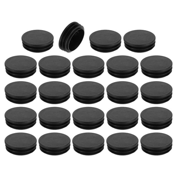 24 Pack Round Plastic Plug, Black Tubing End Cap Plugs, 48mm(1.89 Inch) Furniture Leg Pipe Insert, Glide Protection for Chair, Sofa, Table, Shelf