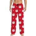 thumbnail image 3 of Mens Sleep Pants with Pockets Christmas Printed Mid Waisted Casual Pants with Drawstring And Comfortable Loose Pants Bottoms Sleep Lounge Long Pant, 3 of 7