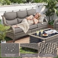 thumbnail image 4 of Unnifurnzi Outdoor Sofas All Weather Wicker Outdoor Couch with 6 Inch Thick Cushions Outdoor Furniture Couch for Porch Poolside Balcony-Gray/Gray, 4 of 7