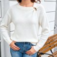 thumbnail image 4 of IUYRTFE Women Round Neck Solid Color Knit Sweater Loose Fit Long Sleeve Pullover Top for Fall Winter Casual Wear, 4 of 9