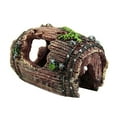 thumbnail image 2 of D-GROEE Aquarium Decoration, Hollow Wood Bucket, Artificial Resin Barrel for Fish Tank Ornament, Betta Fish/Small/Tinny Fish Hideouts Wood House, 2 of 7